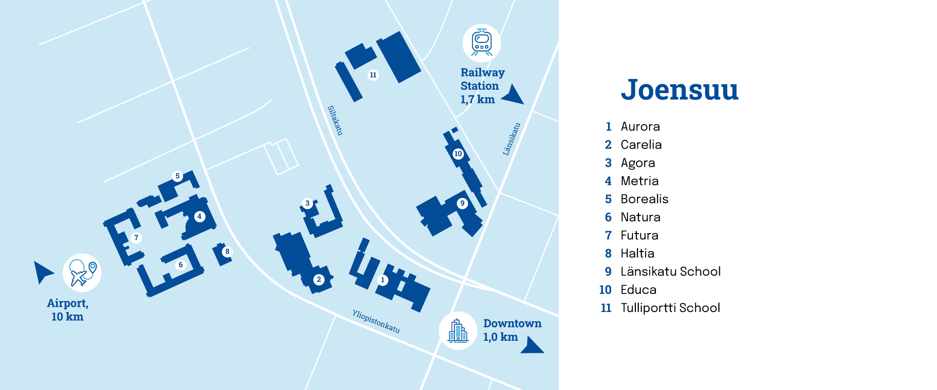 map of Joensuu campus