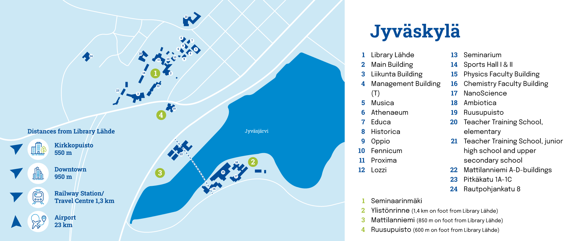 map of Jyväskylä campus