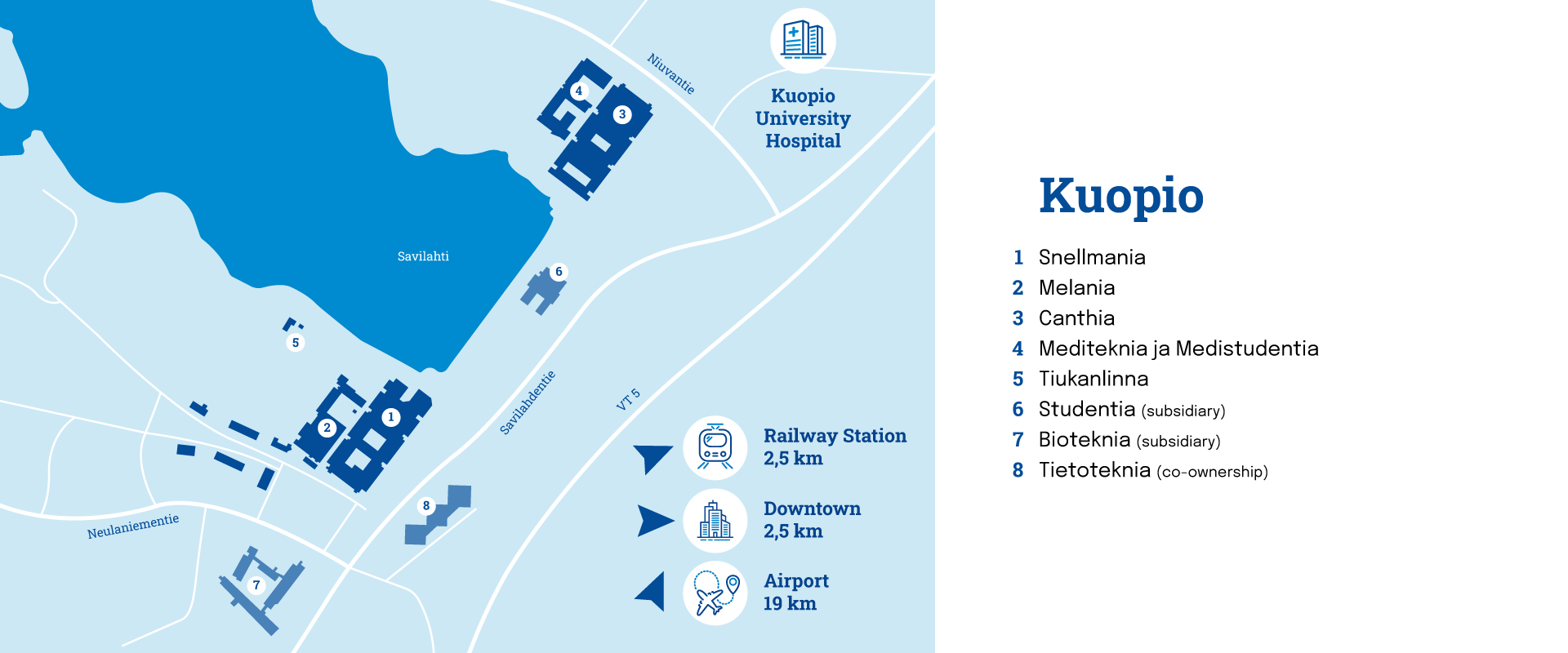 map of Kuopio campus