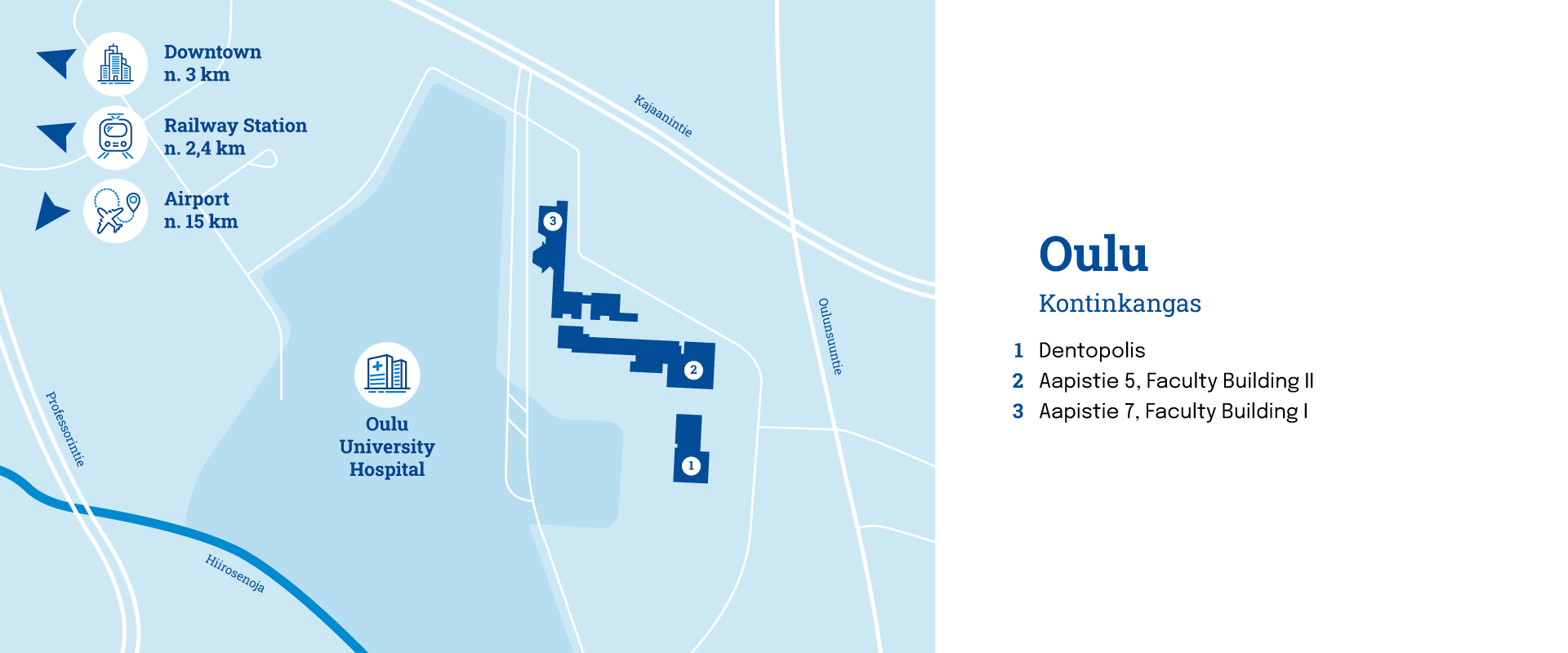 map of Oulu Kontingkangas campus