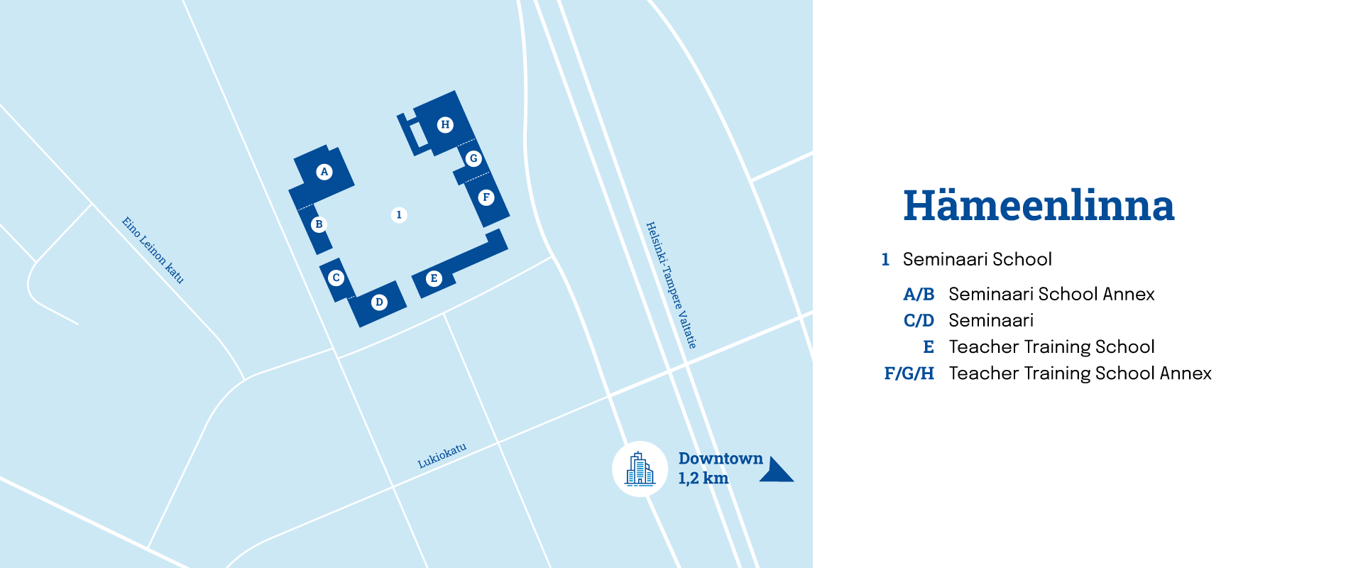 map of Hämeenlinna campus