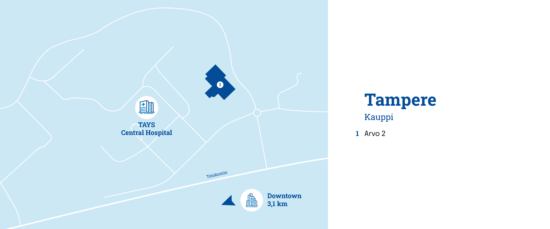 map of Tampere Kauppi campus